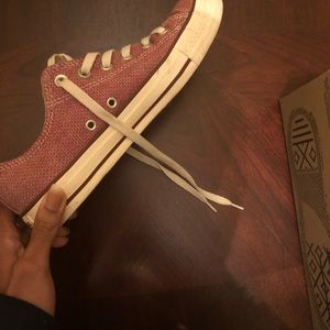 Red woven All star converse